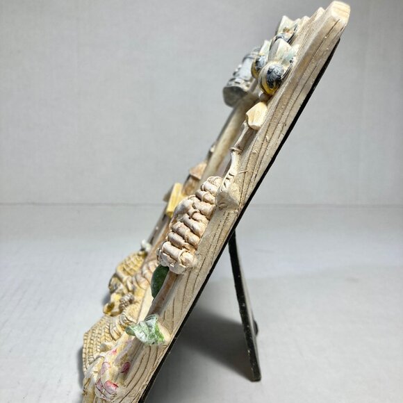 Vintage Spanish God Bless Our Home Christian Art Frame Blessing Cottage Core Bee - Picture 6 of 15